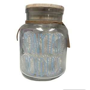 Rae Dunn ponytail holder container